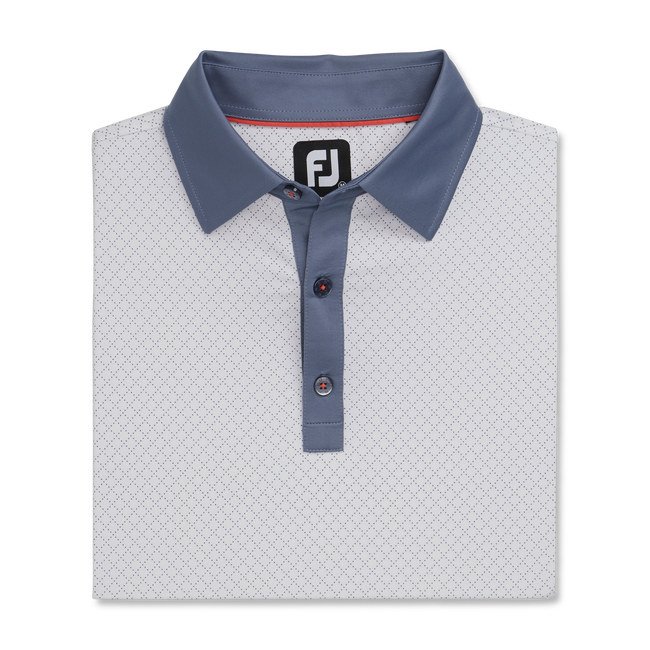 FootJoy Diamond Dot Print Lisle Self Collar Polo