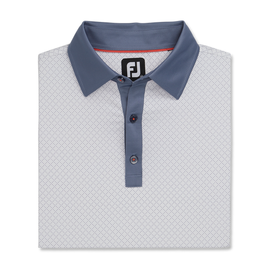 FootJoy Diamond Dot Print Lisle Self Collar Polo