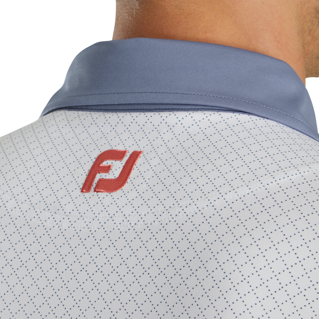 FootJoy Diamond Dot Print Lisle Self Collar Polo