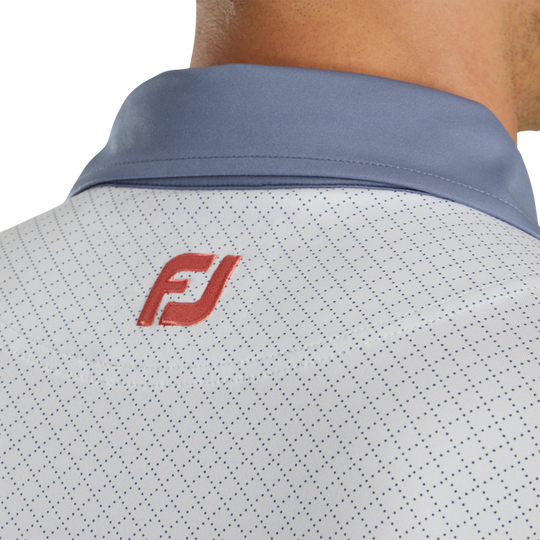 FootJoy Diamond Dot Print Lisle Self Collar Polo