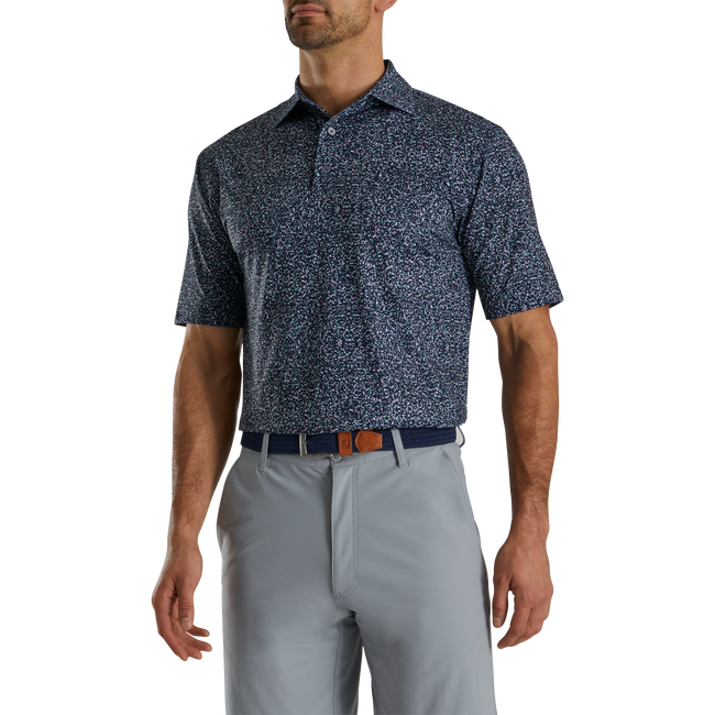 FootJoy Granite Print Lisle Self Collar Polo