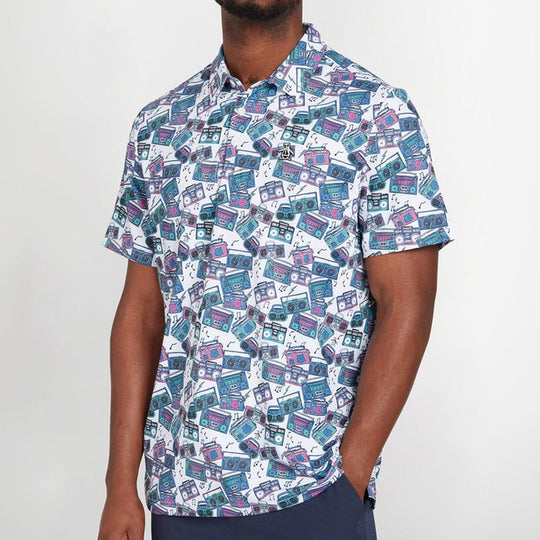 Original Penguin Boom Box Print Golf Polo